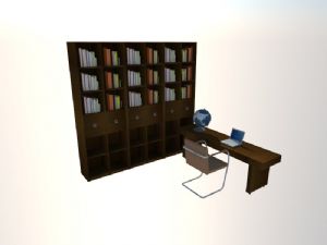 书架书柜书桌SU模型