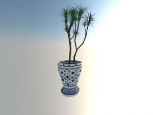 陶瓷花盆植物SU模型