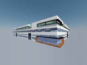 玻璃墙厂房SU模型