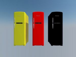 单开门电冰箱家电冰箱SU模型
