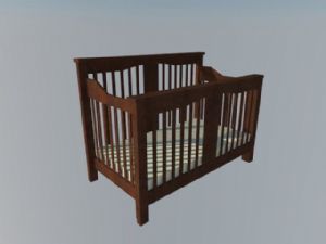 婴儿床床铺SU模型