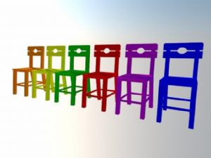 儿童木椅子凳子SU模型