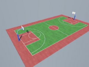学校篮球场标准篮球架SU模型
