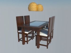 餐桌椅家具吊灯SU模型