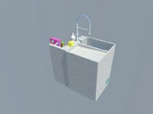 洗手池水龙头SU模型