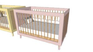 木质婴儿床的SU模型