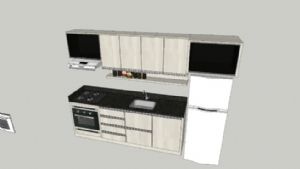 厨房橱柜组合SU模型