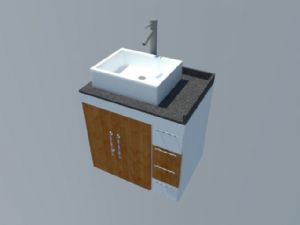 现代单洗手池SU模型