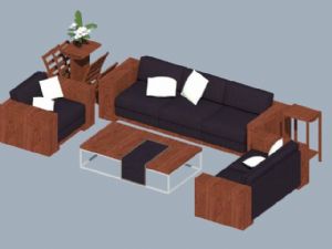 中式沙发实木SU模型