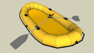 漂流充气船游艇橡皮艇SU模型