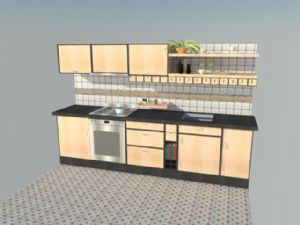 室内厨房橱柜SU模型