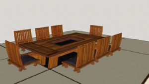 日式餐椅区桌SU模型