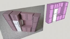 粉色衣柜组合SU模型