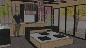 禅风庭园厨房SU模型