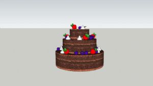 果粒蛋糕SU模型