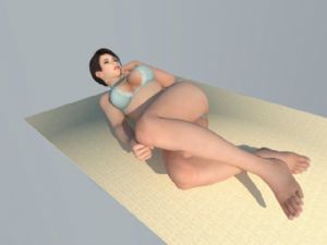 3D沙滩美女SU模型