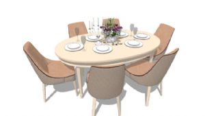 欧式家具餐桌SU模型