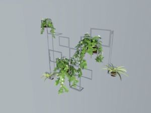 绿化植物墙下SU模型
