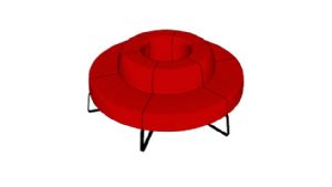 圆形沙发坐凳SU模型