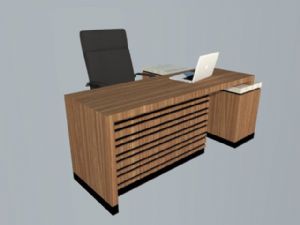 木制办公桌SU模型