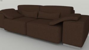 棕色布艺沙发SU模型