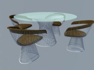 铁质藤桌椅SU模型