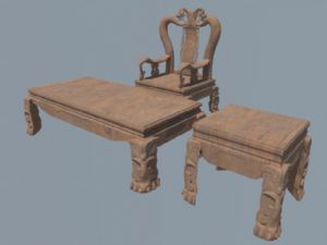 中式桌椅家具SU模型