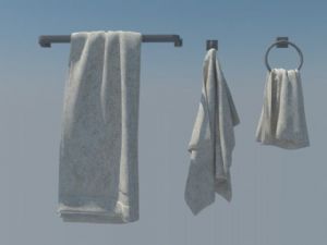 毛巾架浴巾SU模型