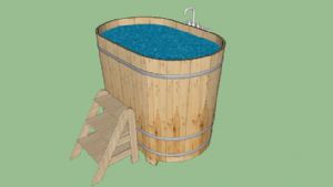 木桶浴缸浴盆SU模型