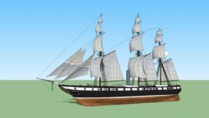 古代战舰战船SU免费模型下载