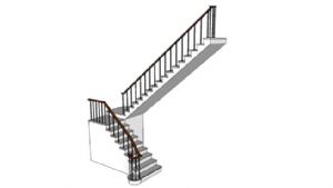 建模楼梯扶手SU模型