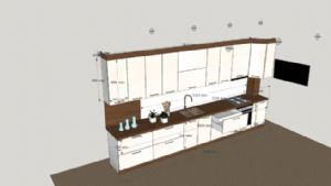 现代厨房橱柜SU模型