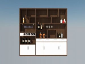 木质酒柜网站SU模型