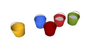 彩色水桶塑料SU模型