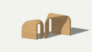 木质造型坐凳SU模型