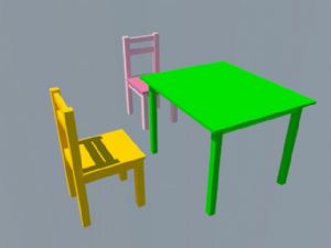 儿童桌凳椅子SU模型