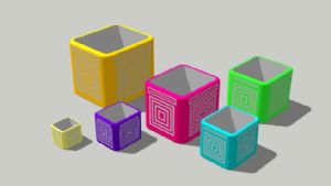 方形玩具盒子SU模型