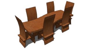 实木餐桌椅家SU模型