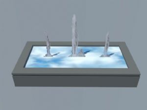 方形喷泉免费SU模型