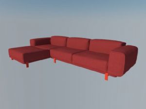 网站红色沙发SU模型