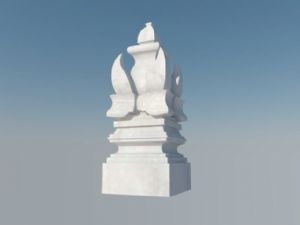 石柱雕塑SU模型