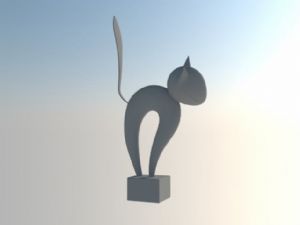 不锈钢猫雕塑SU模型