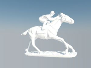 骑马人物雕塑SU模型