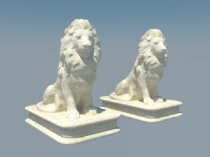 石狮子雕塑SU模型