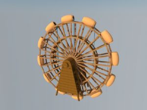 景观水车水轮SU模型