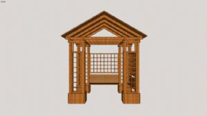 木质日式凉亭SU模型
