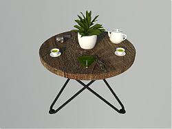 咖啡桌休闲桌SU模型