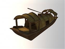 乌篷船渔船SU模型