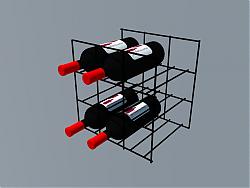 红酒瓶子酒架SU模型