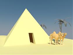 金字塔沙漠骆驼SU模型